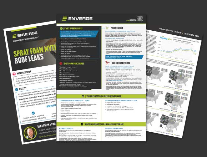 man spraying Enverge NEXSEAL insulation into wall